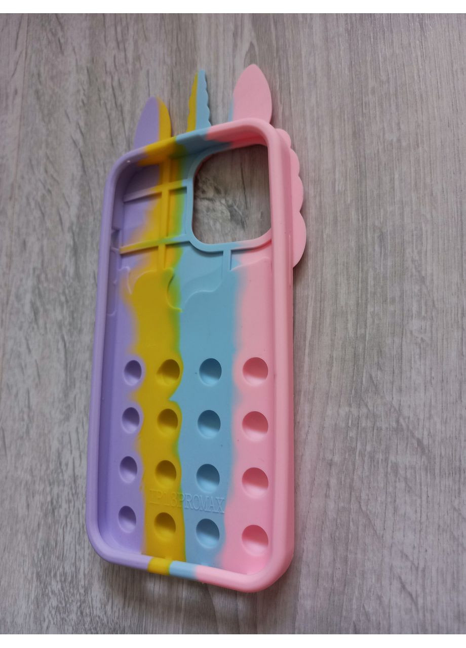 Чохол Pop it для 13 Pro Max Єдиноріг Поп іт антистрес силіконовий дитячий райдужний No Brand (360896758)