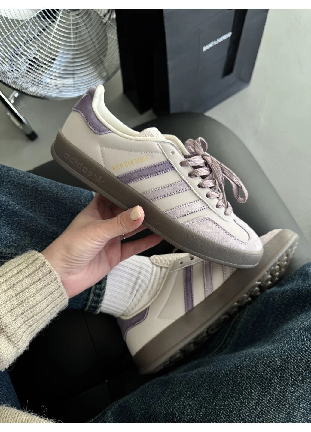 Фіолетові літні кросівки adidas gazelle x kith classics ash purple адідас газель фіолетові No Brand