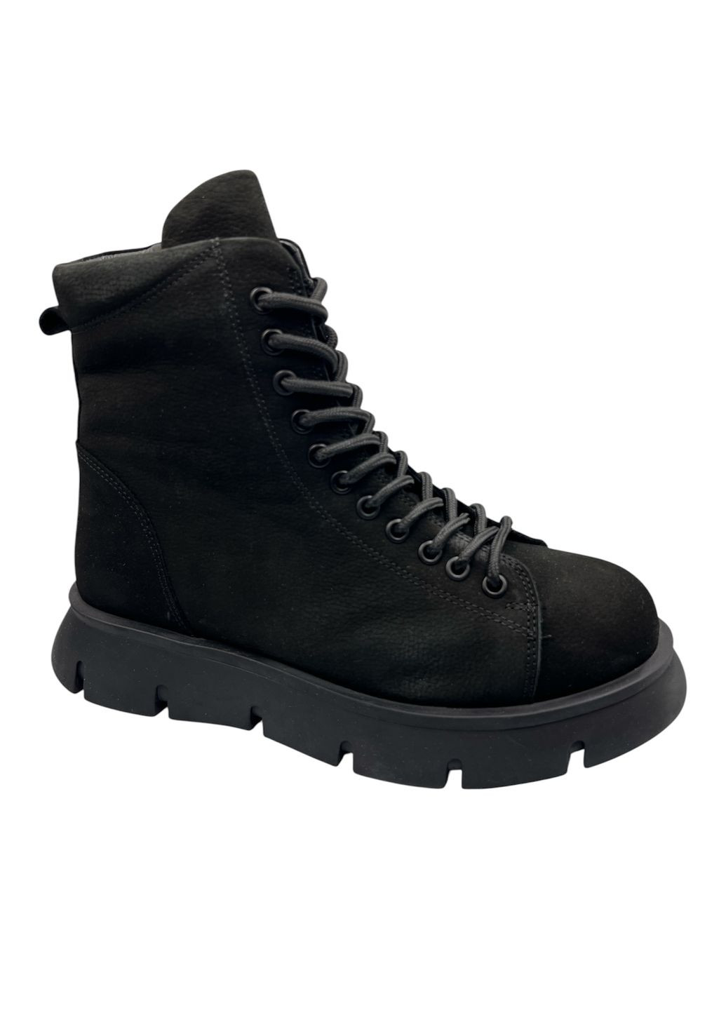 ботинки женские, демисезонные, верх натуральный нубук, внутри байка Sherlock Soon