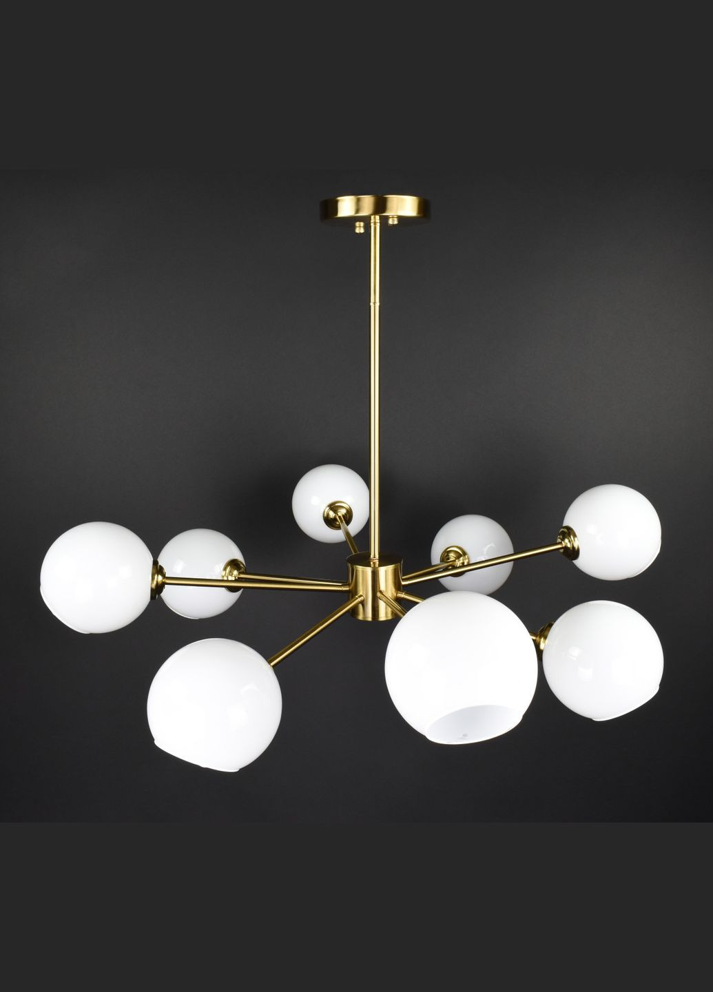 Люстра стельова на 8 лампочок 27829 Латунь 30-65х92х92 см. Sunnysky (364496418)