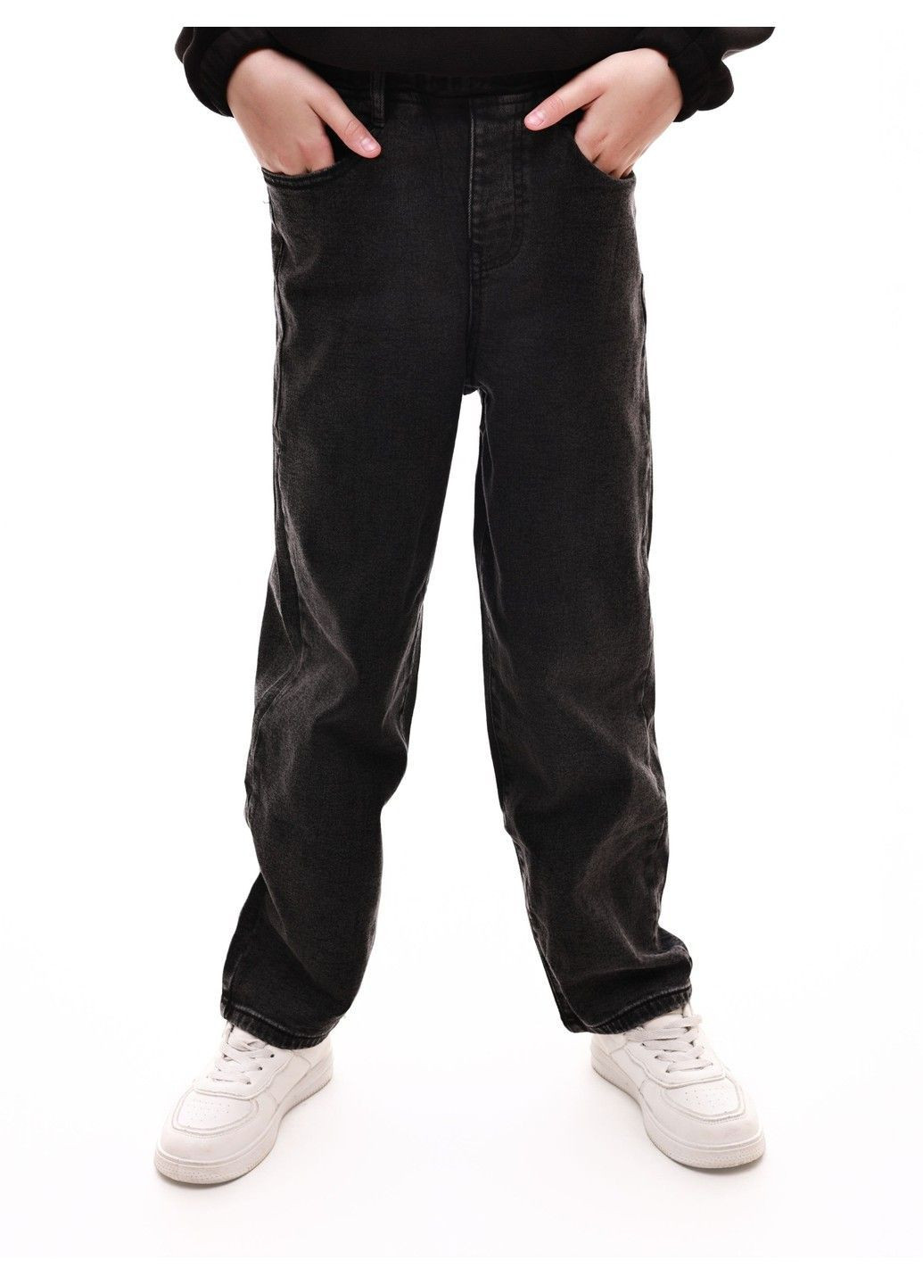 Темно-серые демисезонные джинсы для девочки подростка RELUCKY