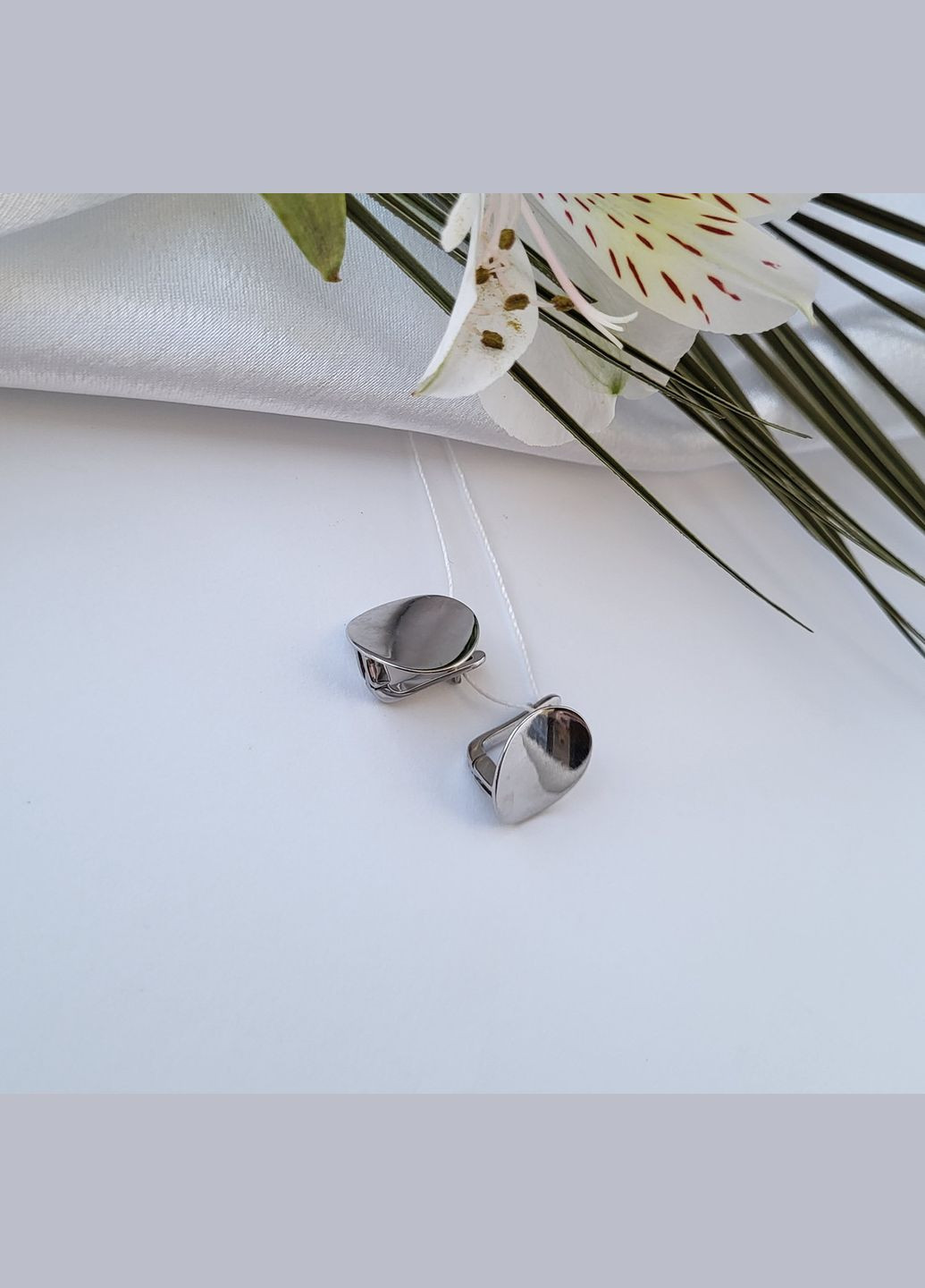 Серебряные серьги серёжки Круг без камней серебро 925 пробы Родированное 1029 4.28г No Brand (306741255)