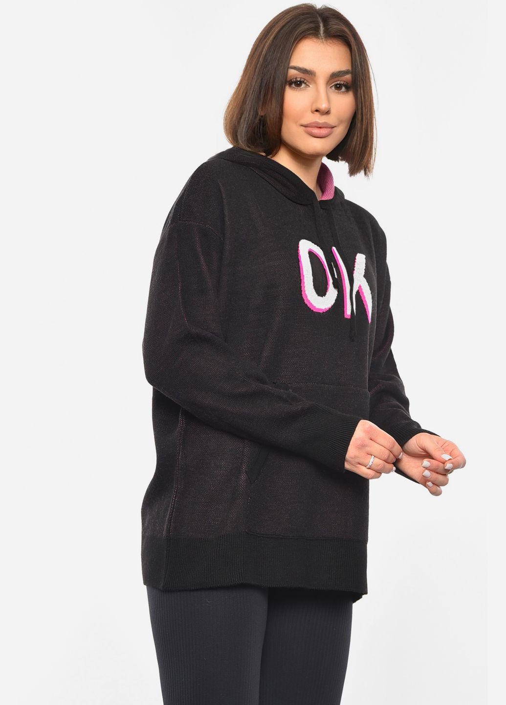 Худи женское черного цвета Let's Shop (305843581)