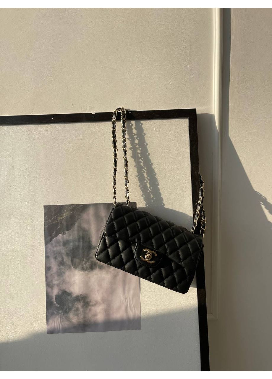 Сумка женская Chanel Classic Black/Gold Шанель классическая черная на плечо кросс боди No Brand (353390457)