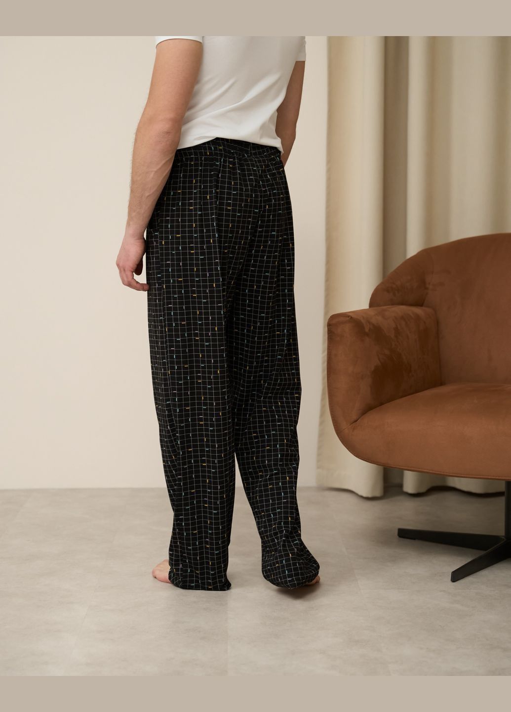 Чоловічі піжамні штани клітина-смужки Tom John (327792399)