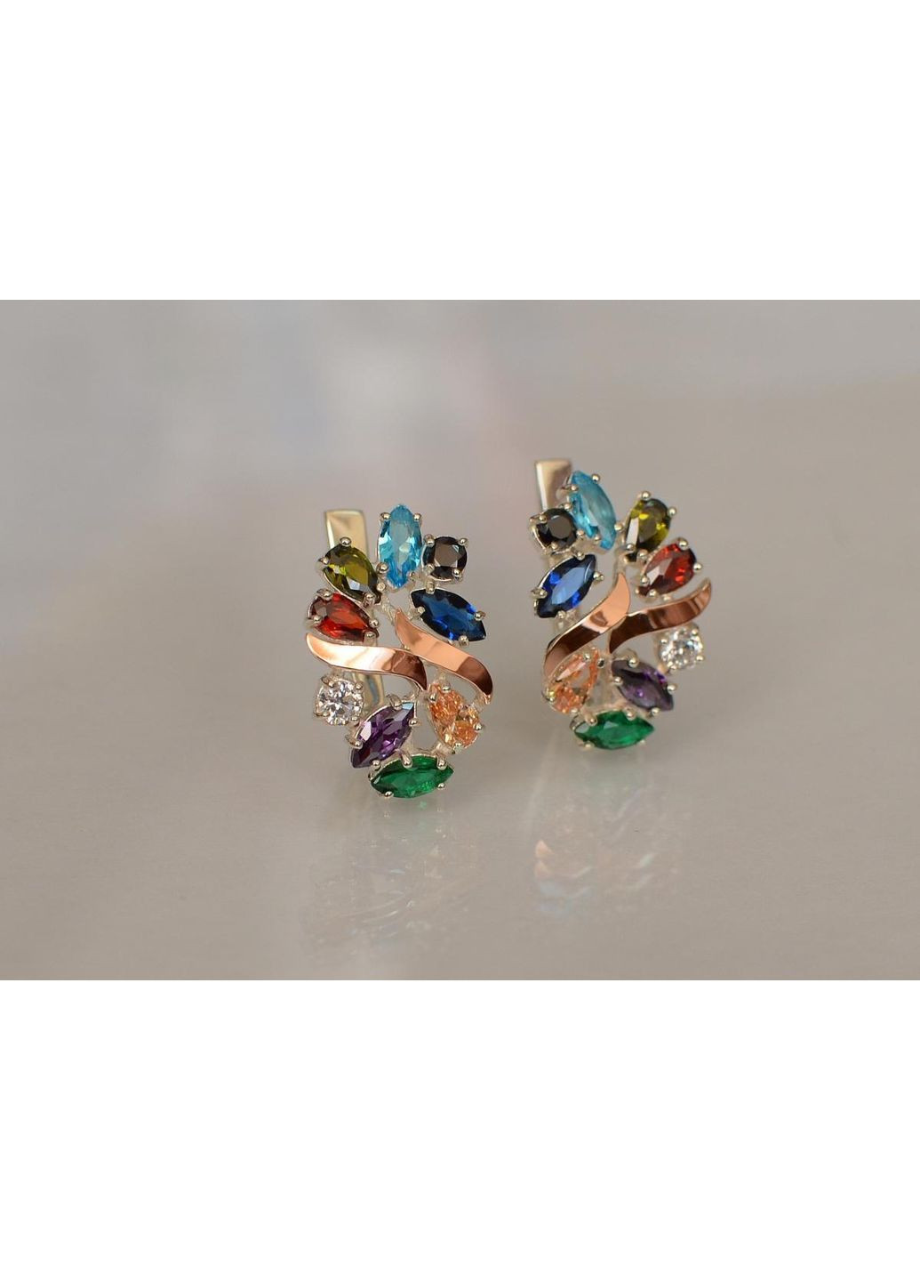 Срібні сережки з золотими накладками Silver Style (56718789)