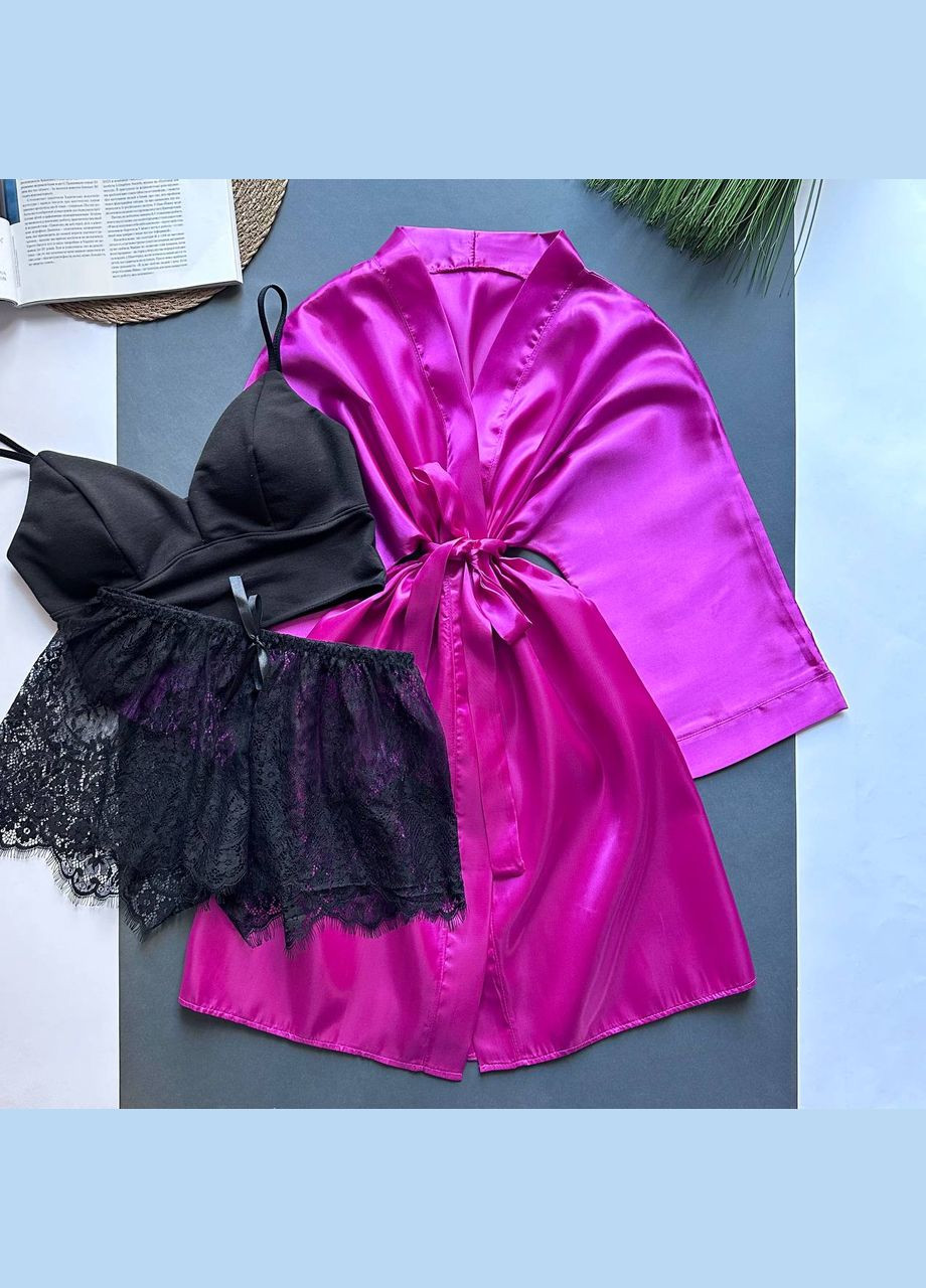 Комплект женский пижамный, халат-топ-шорты Exclusive (314762166)