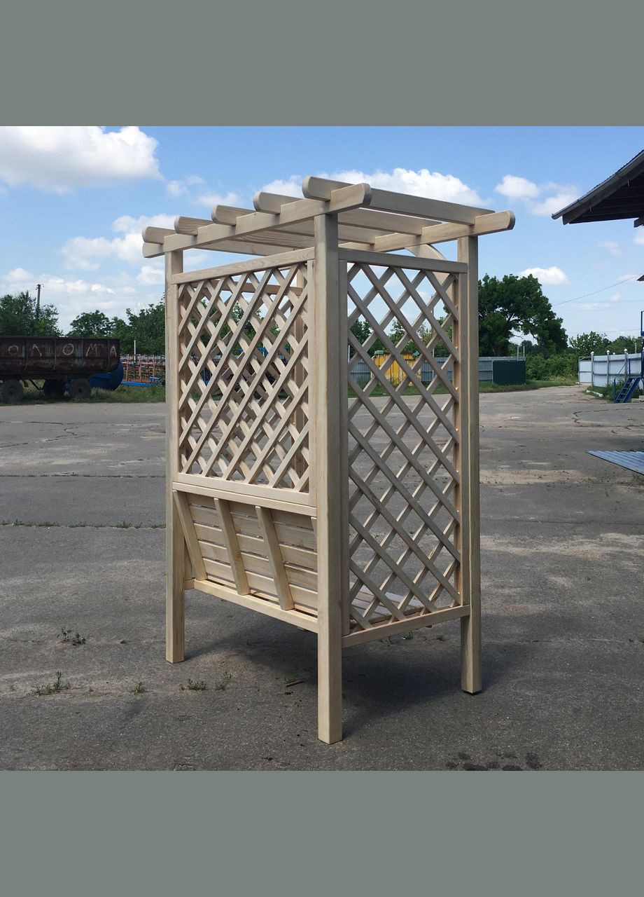 Пергола з лавкою з дерева Мірагоан бланже (ПЕМ-000401) No Brand (328960920)