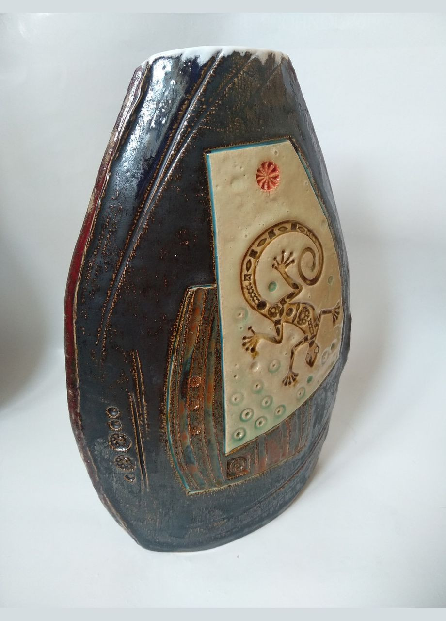 Керамічна ваза «Ящірки на скелях» Коти&Ангели (301532936)