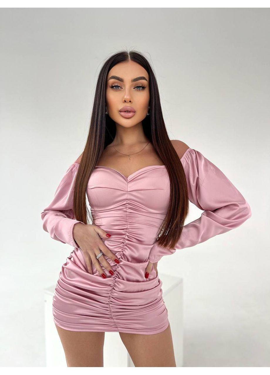 Пудрова жіноча шовкова сукня Osoblyva