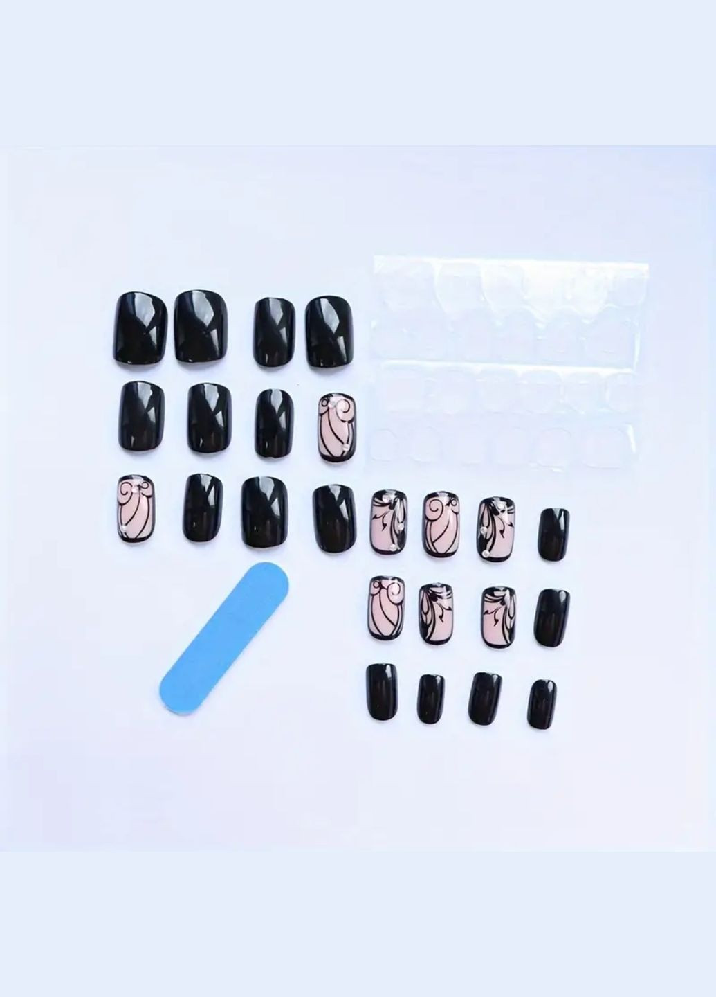 Набори накладных ногтей в комплекте с двухсторонним скотчем - Black Butterfly Nails (304996716)
