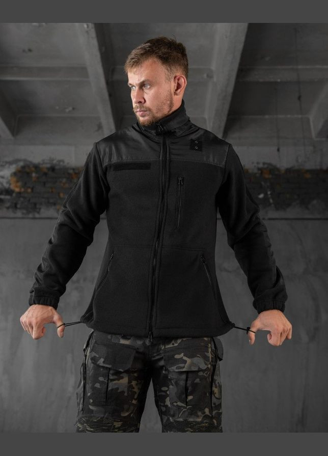 Тактическая мужская демисезонная кофта на флисе черная No Brand (305076269)