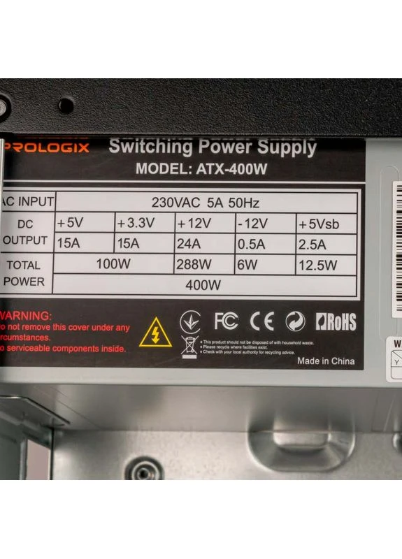 Корпус E105 Black 400W (E105) Prologix (323582006)