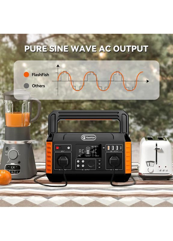 Портативна зарядна станція P56 330 Вт 288,6 Вт·год Power Bank USB AC DC Flashfish P60 (372448731)