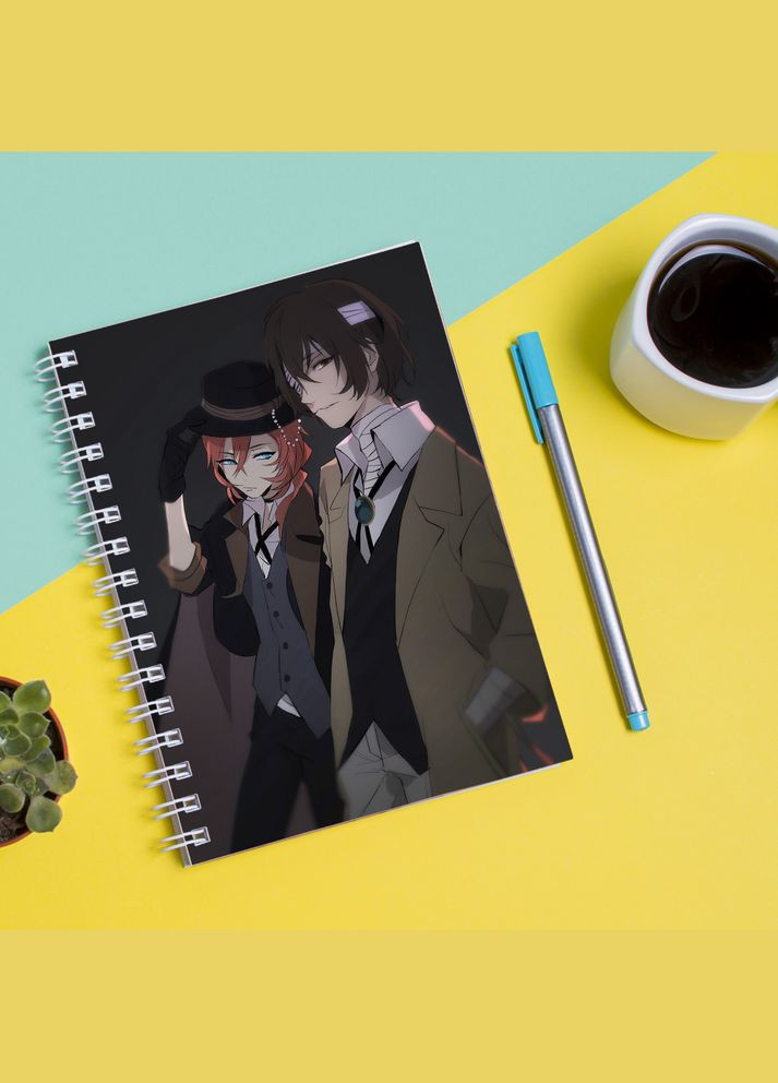 Скетчбук (Sketchbook) блокнот для рисования с принтом "Bungou Stray Dogs - Бродячие псы 6" Кавун блокнот для малювання (316132665)