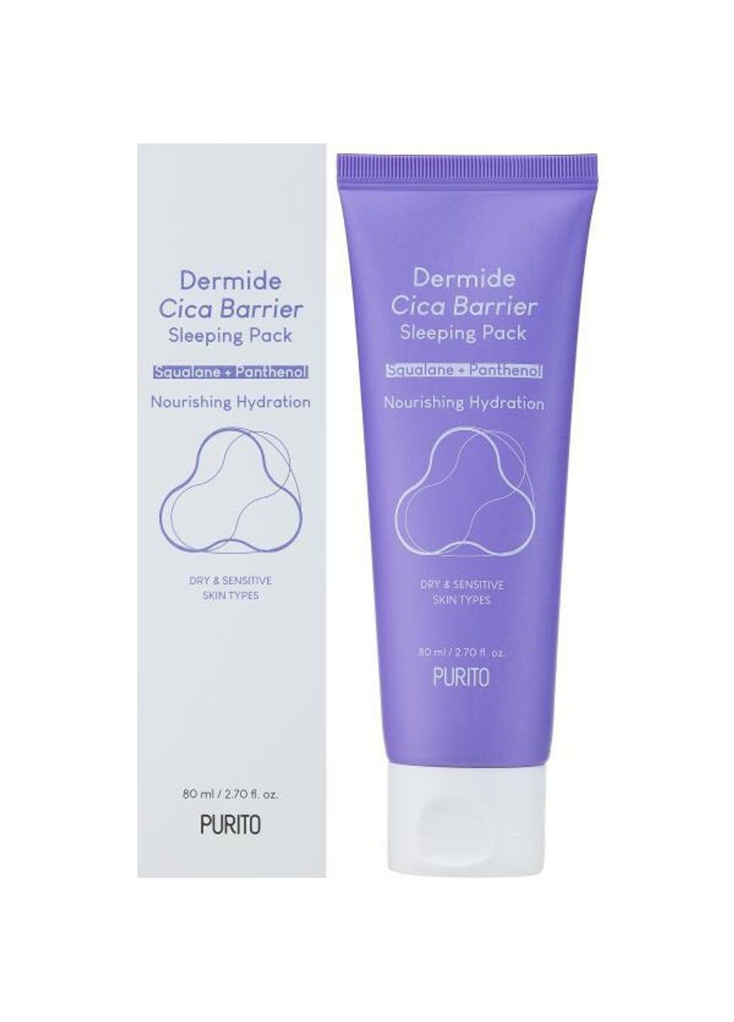 Восстанавливающая ночная маска с центеллой Dermide Cica Barrier Sleeping Pack 80 мл PURITO (356952151)