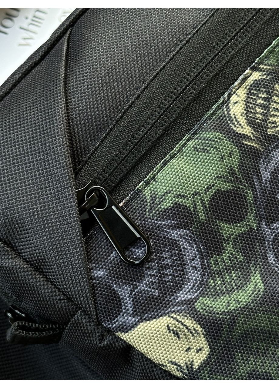 Молодіжна сумка бананка на пояс або через плече з черепами No Brand (350613477)