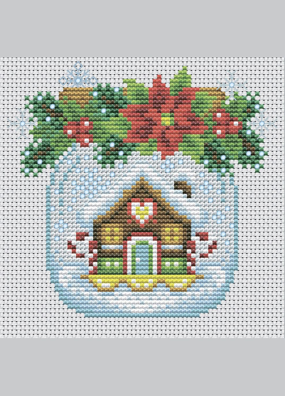 Набір для вишивки муліне та бісером "Різдвяний настрій", 12х12 см No Brand (340483211)
