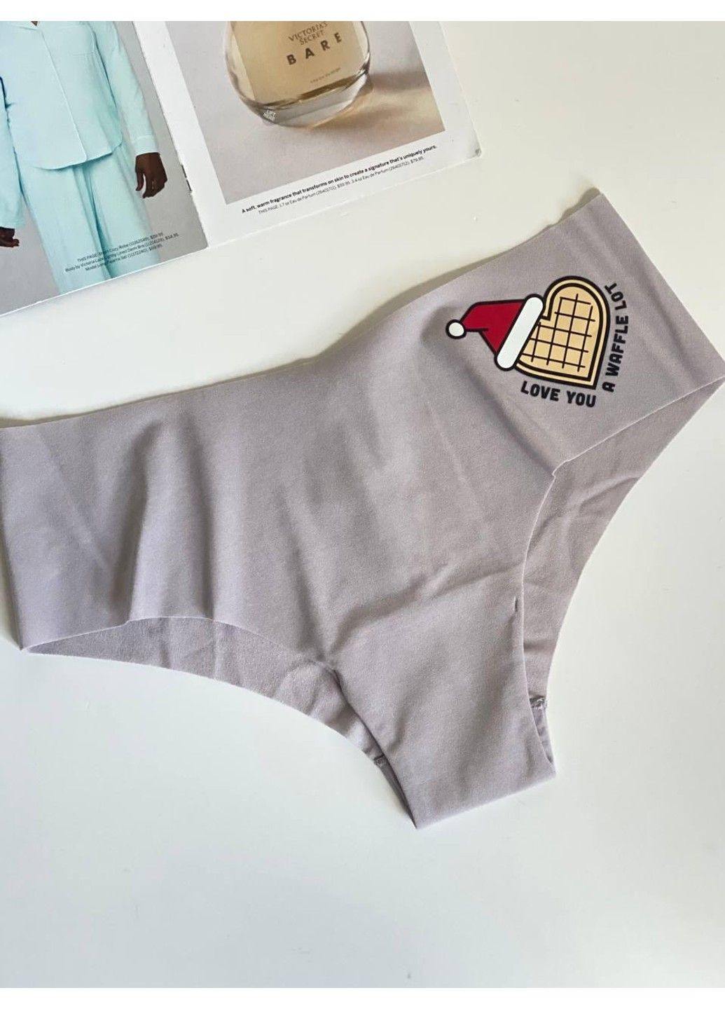 Трусики-чики жіночі безшовні PINK сірі L Victoria's Secret (316659281)