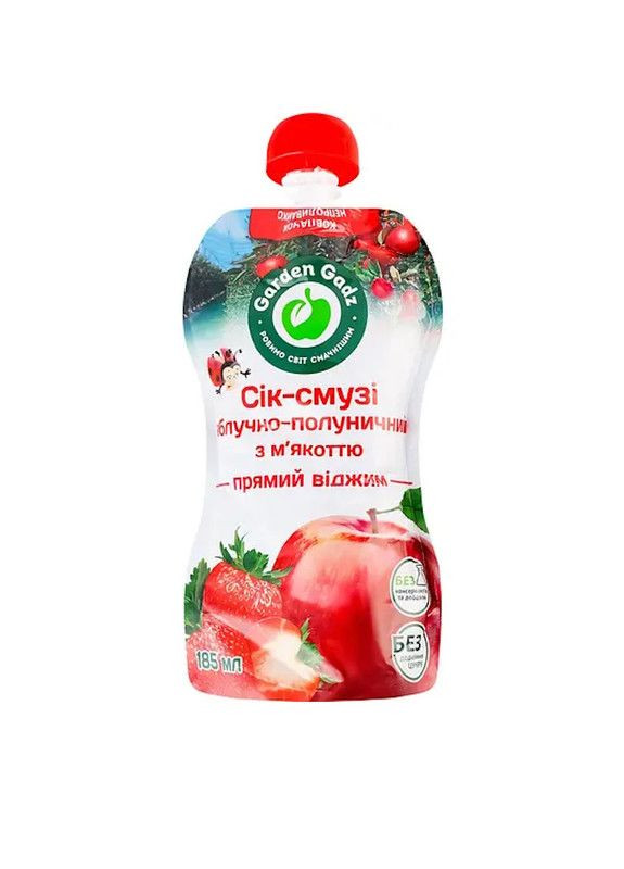 Сік-смузі яблучно-полуничний з м'якоттю Garden Gadz 185мл (22-0633) Кукумбер (342117001)