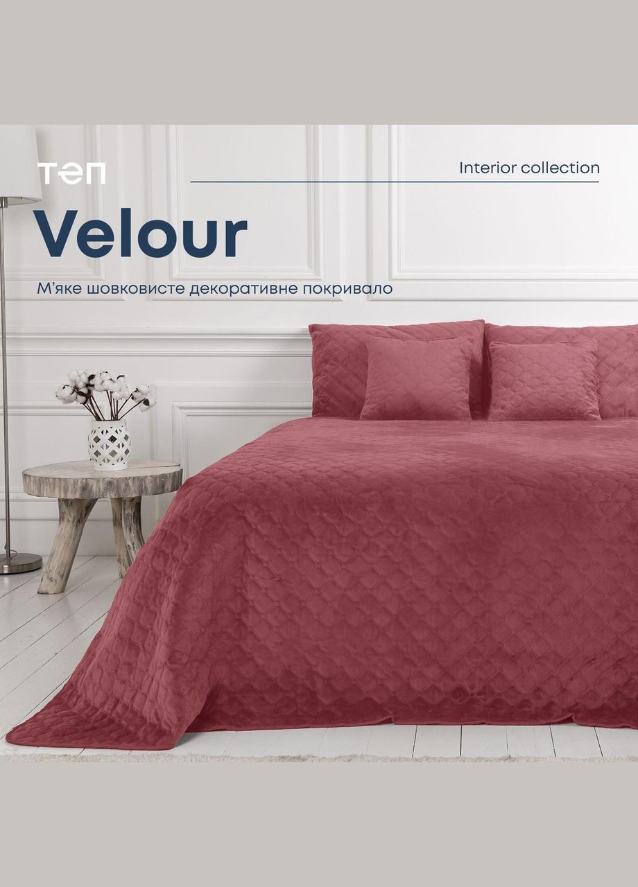 Покрывало Велюровое мягкое Mesa Rose размер 240х260 см ромб/круглый ТЕП (323645277)