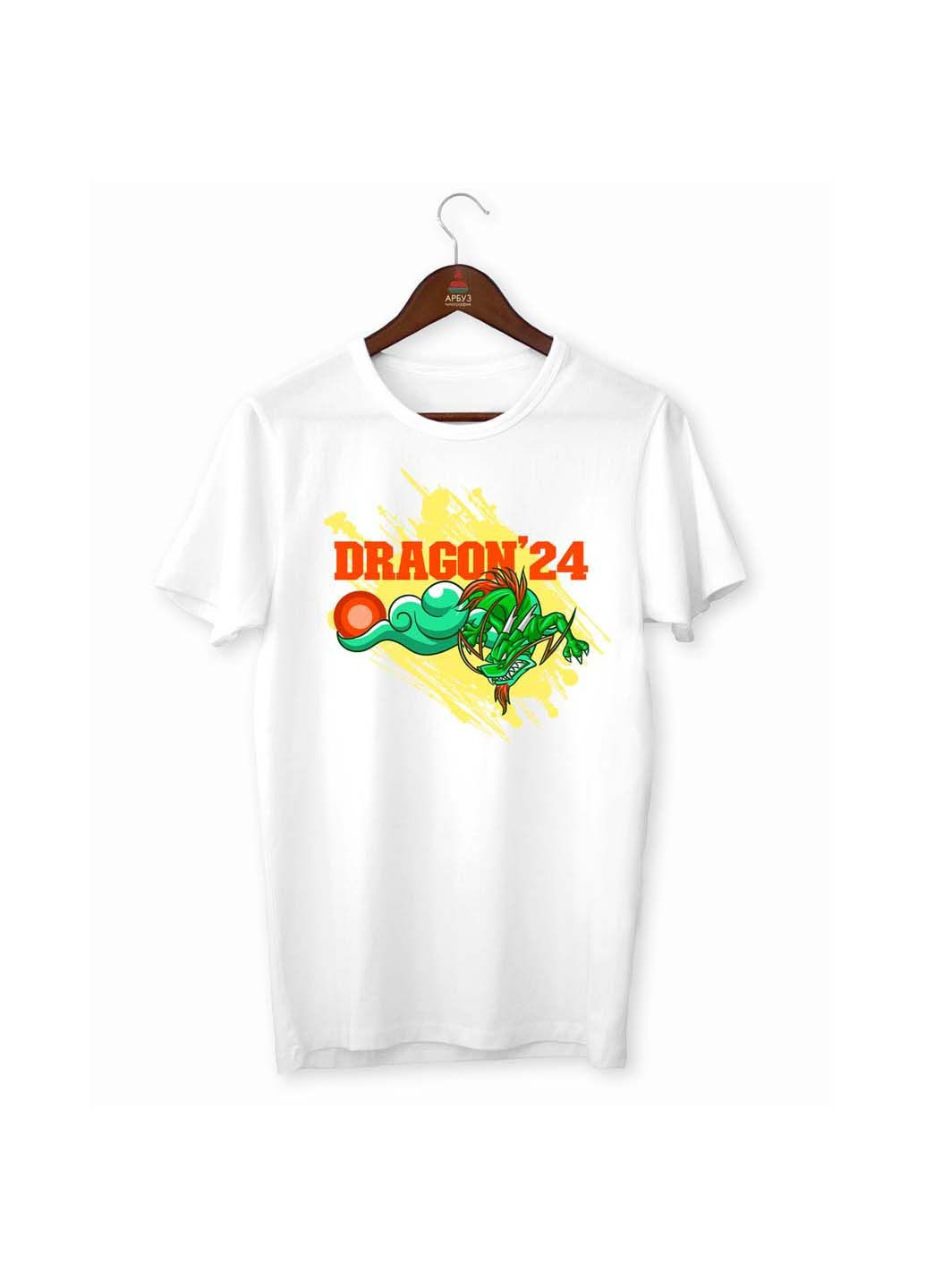 Белая футболка ny dragons. новый год. год дракона 2024 Кавун