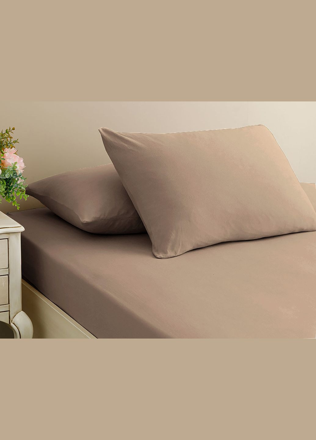 Простирадло 160х200см на гумці з наволочками (ранфорс) First Choice (300373493)