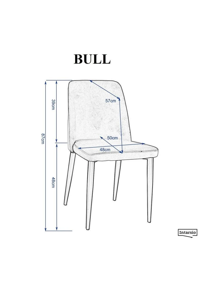 Стілець BULL чорний каркас/темний беж Intarsio (390307918)