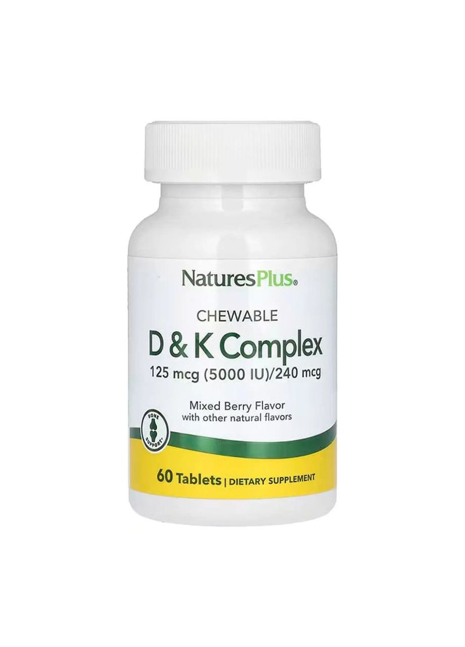 VIT D&K Complex 125mcg 5000 IU/ 240 mcg - 60 tabs Nature's Plus (369396255)