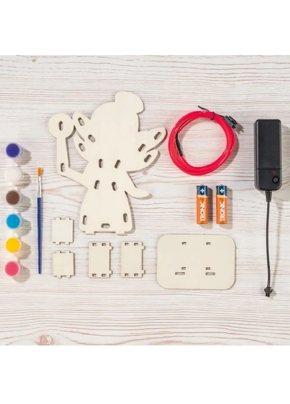 Комплект набор для творчества рукоделия с фанерой акриловыми красками LED-подсветкой питанием от батареек (481771-Prob) Фея Unbranded (366104270)