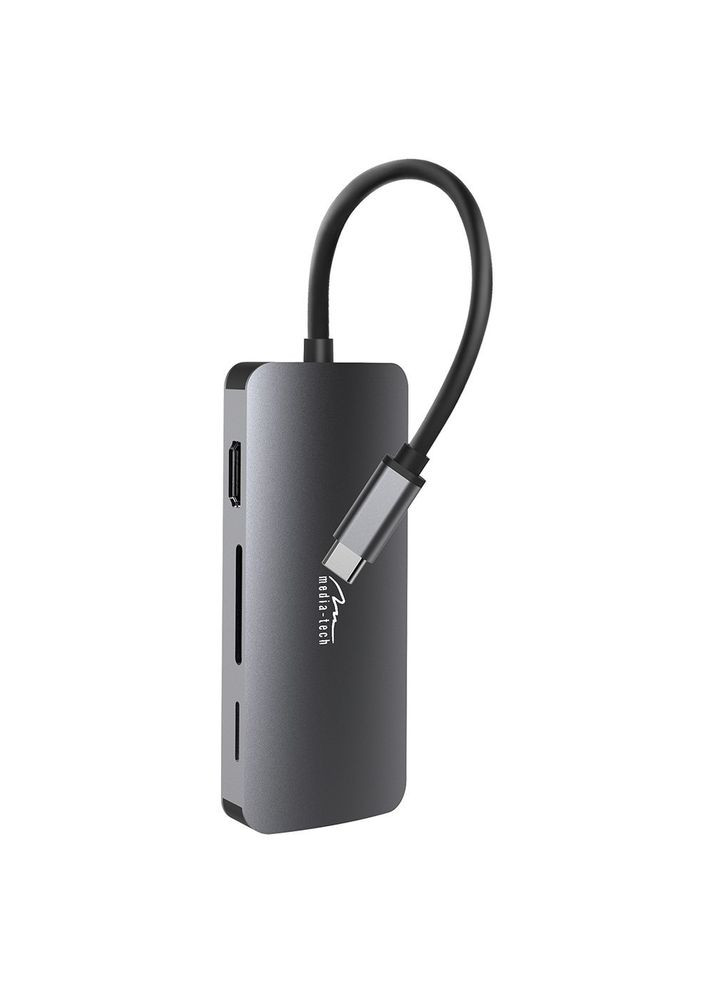 Докстанція USB3.1 Type-C --> HDMI/USB 3.0x3/RJ45/SD/MicroSD/PD 100W Hub Pro 8-in-1 Media-Tech (315502975)