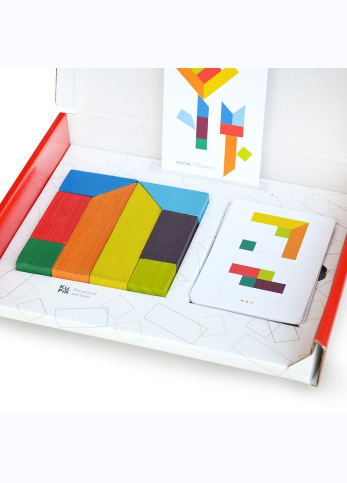 Деревянная головоломка "Танграм 8" 900446, 8 элементов Igroteco (315388536)