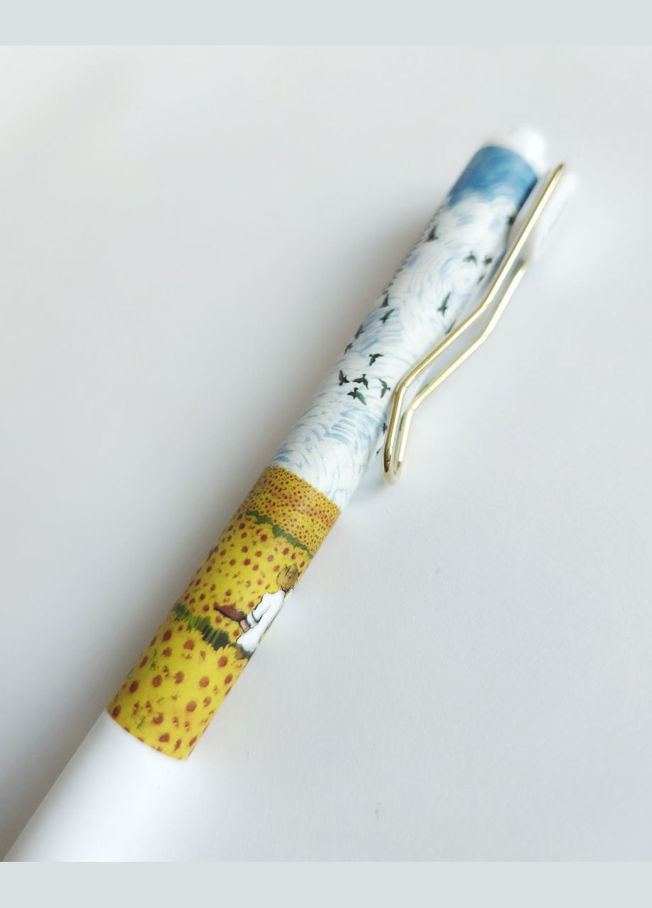 Гелевая ручка с изображением картины Ван Гог "Пшеничное поле с воронами" чёрная гелевая паста сменный стержень No Brand (330769744)