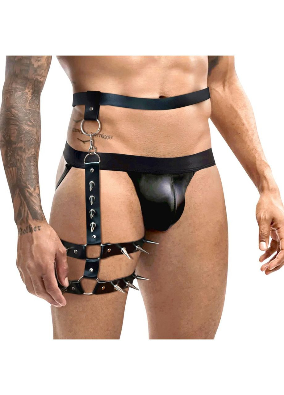 Чоловічі гартери з натуральної шкіри Art of Sex — Serge, колір Чорний, розмір XS-M No Brand (303891937)