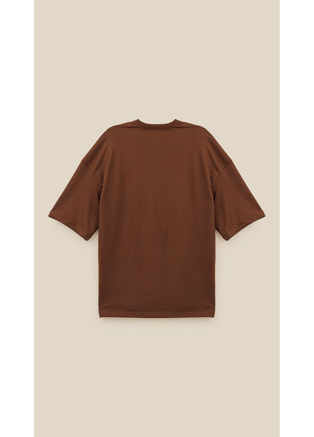 Коричневая футболка с принтом мужская p-mb02346 shop (2888000009104) LAWA