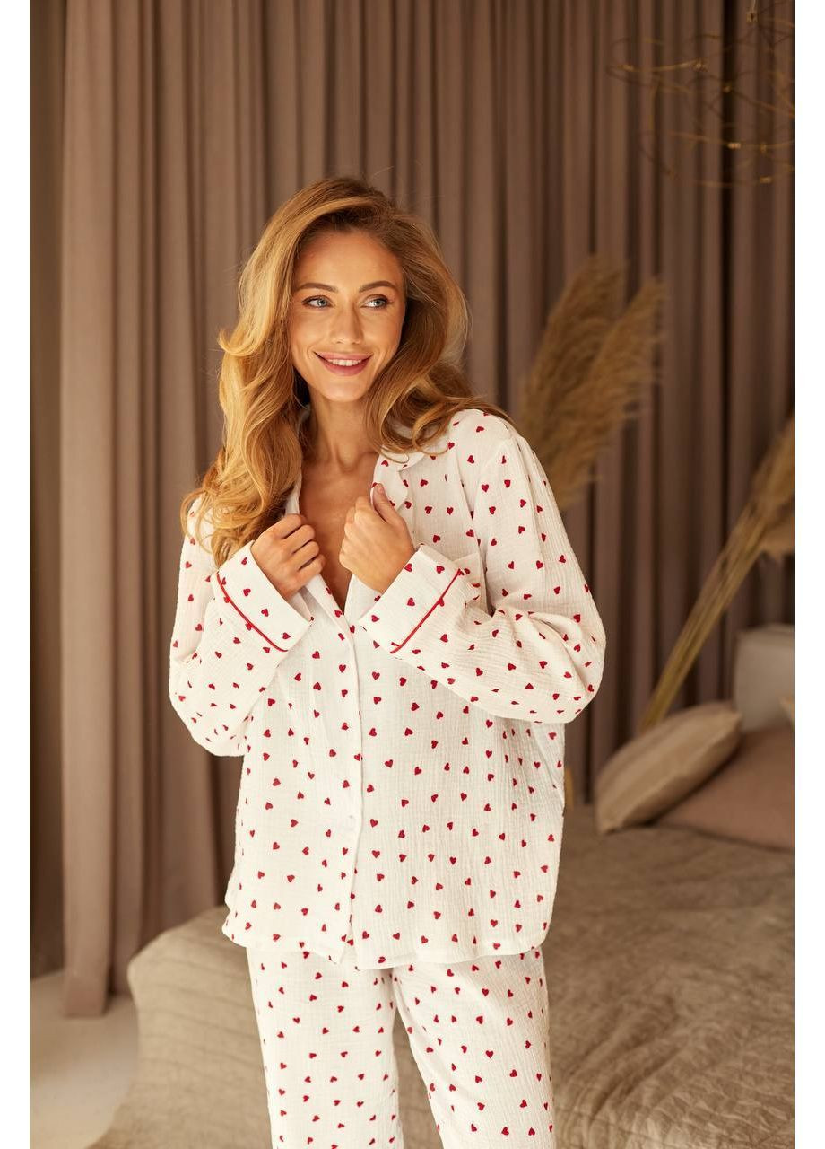 Белая всесезон женская пижама рубашка + брюки Asi.Store.ua