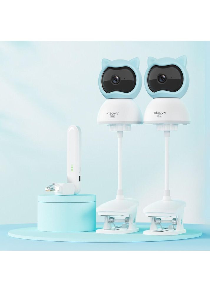Відеоняня Xiaovv Q2BM на прищіпці - двосторонній зв'язок та підключення до телефону Радіоняня поворотна Baby (360801935)