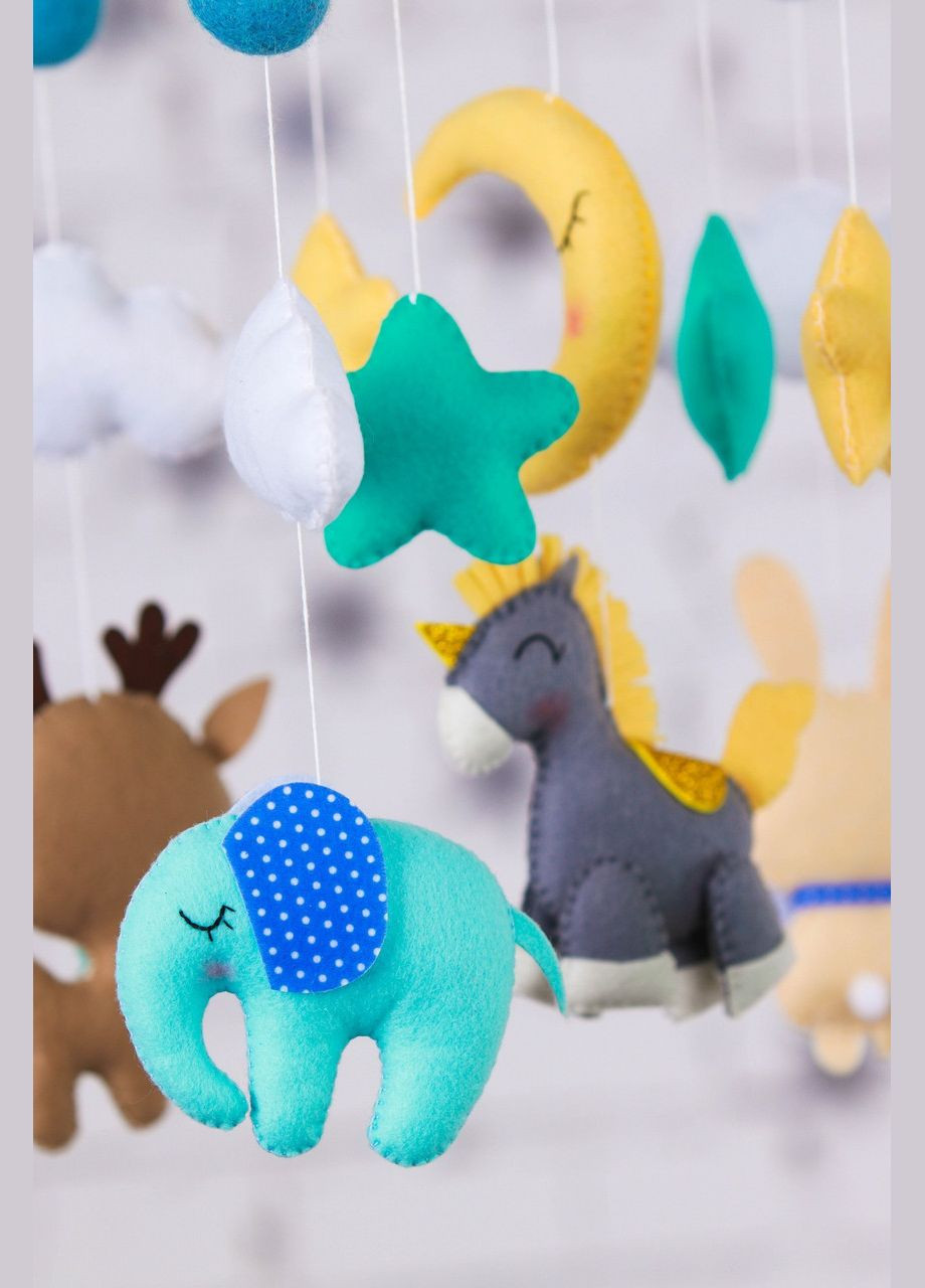 Дитячий музичний мобіль на ліжечко для немовлят WooolyWool «Єдиноріг» з 35 мелодіями (М016) No Brand (342757970)