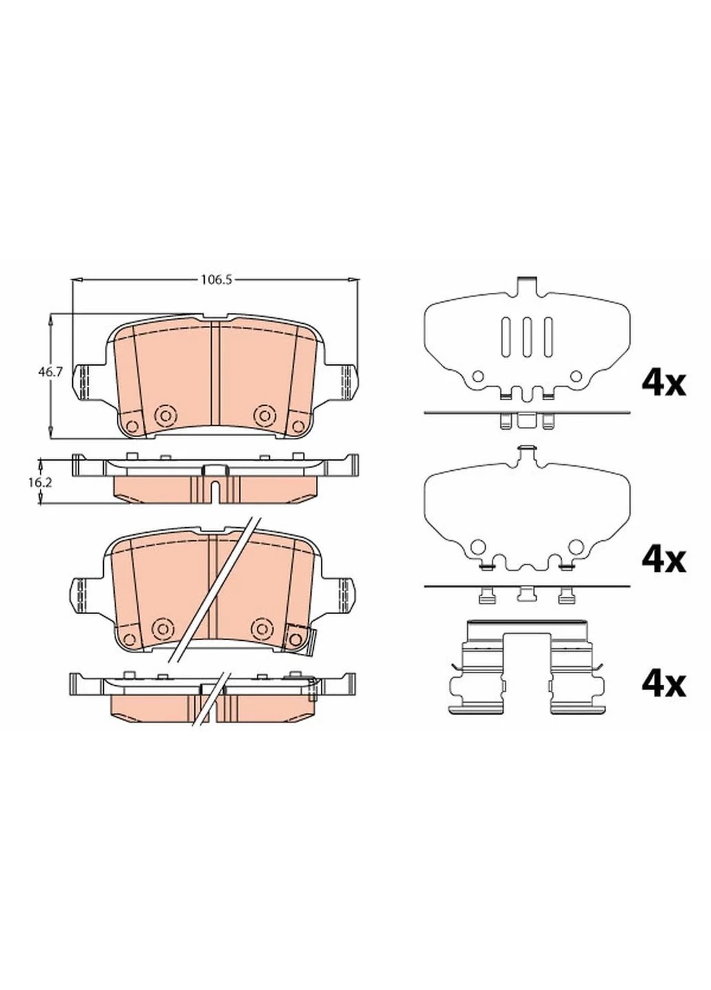 Колодки гальмівні дискові TRW (369318770)