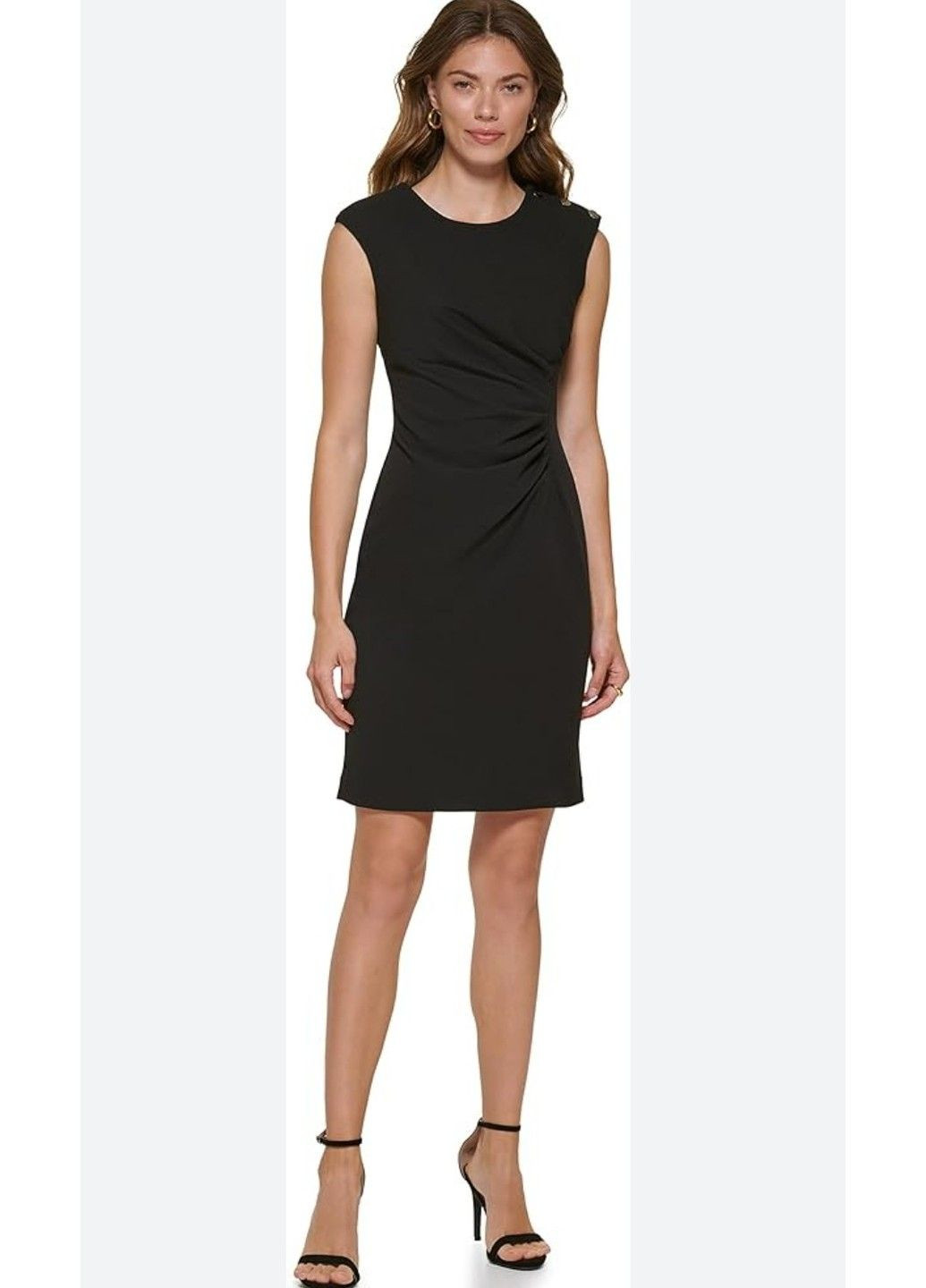 Чорна ділова жіноча сукня з рюшами н&м (56732) м чорна H&M