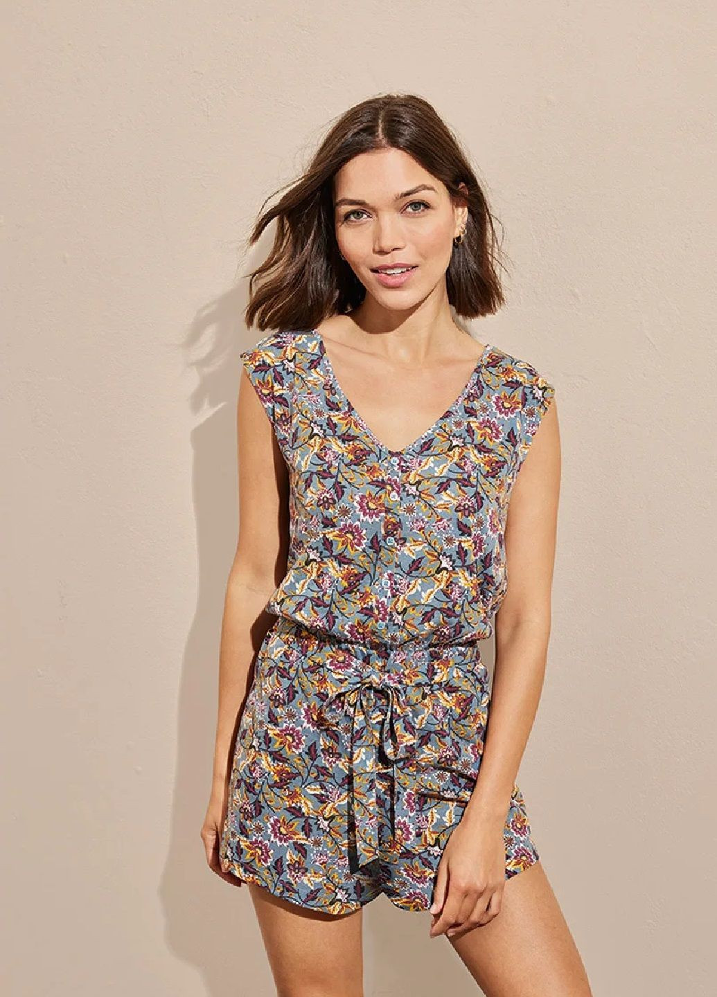 Комбинезон Esmara комбинезон-шорты цветочный комбинированный кэжуал