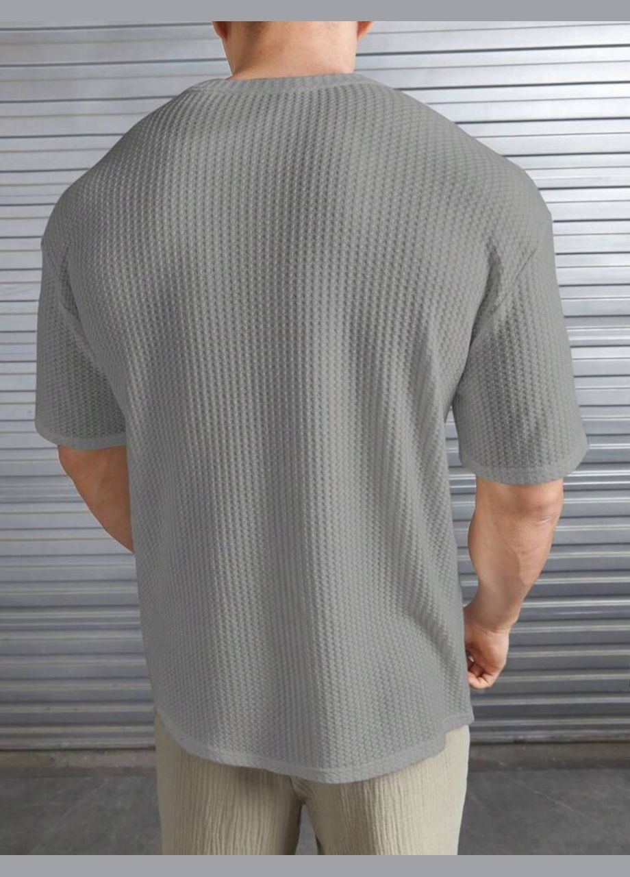 Серая футболка мужская с коротким рукавом No Brand