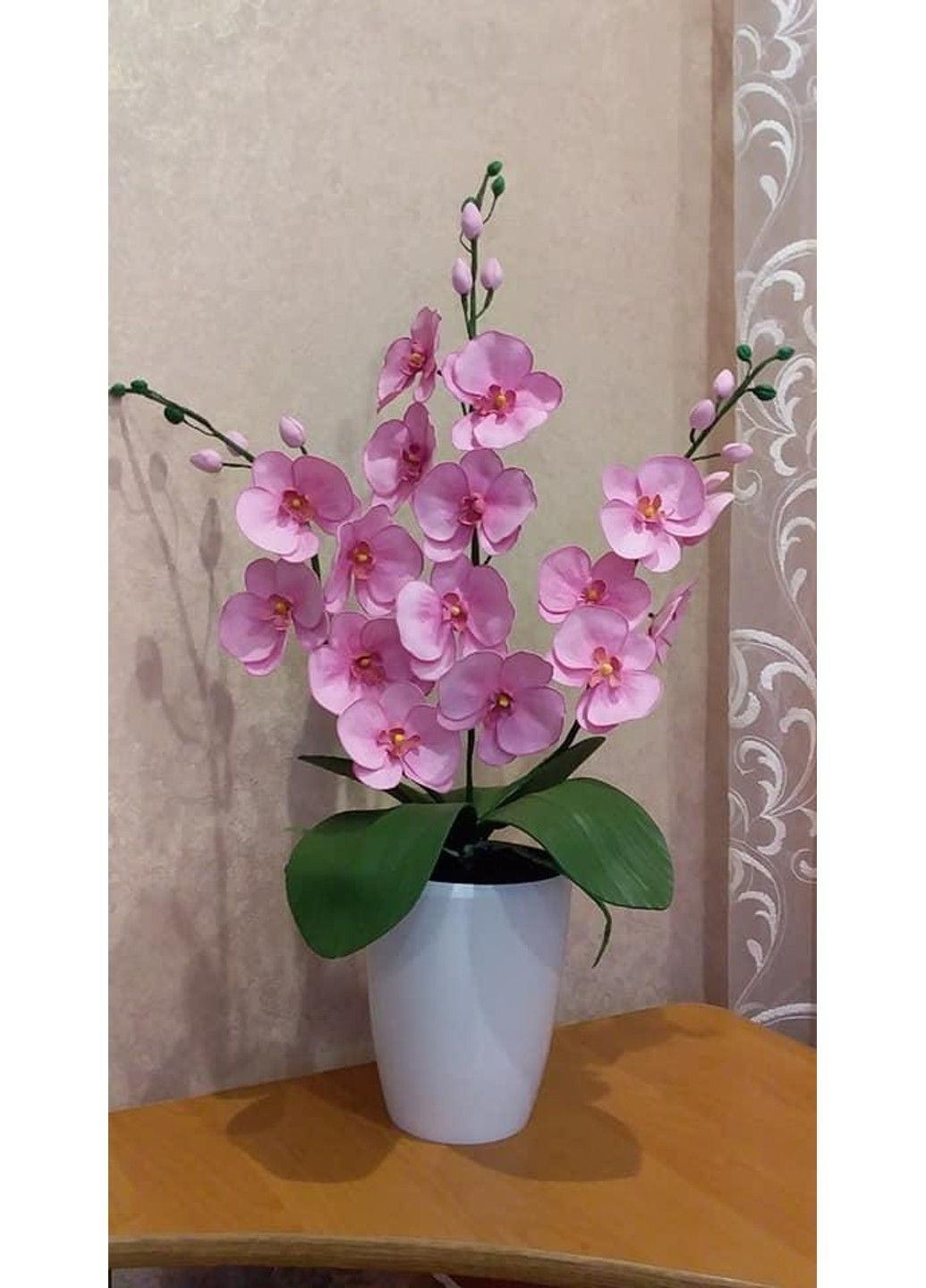 Штучна орхідея в вазоні на три гілочки No Brand (301086799)