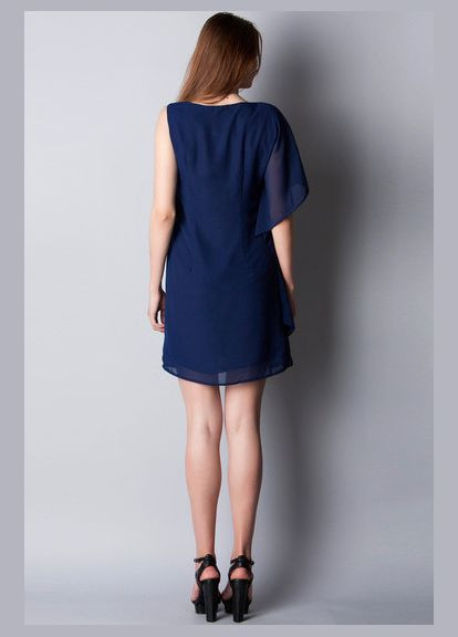 Темно-синее вечернее шифоновое коктейльное миниплатье 2 Льва