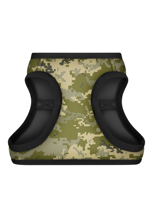 Шлея для собак м'яка Clothes з QR паспортом, "Мілітарі", S2, В 46-50 см, С 43-45 см WAUDOG (279572083)