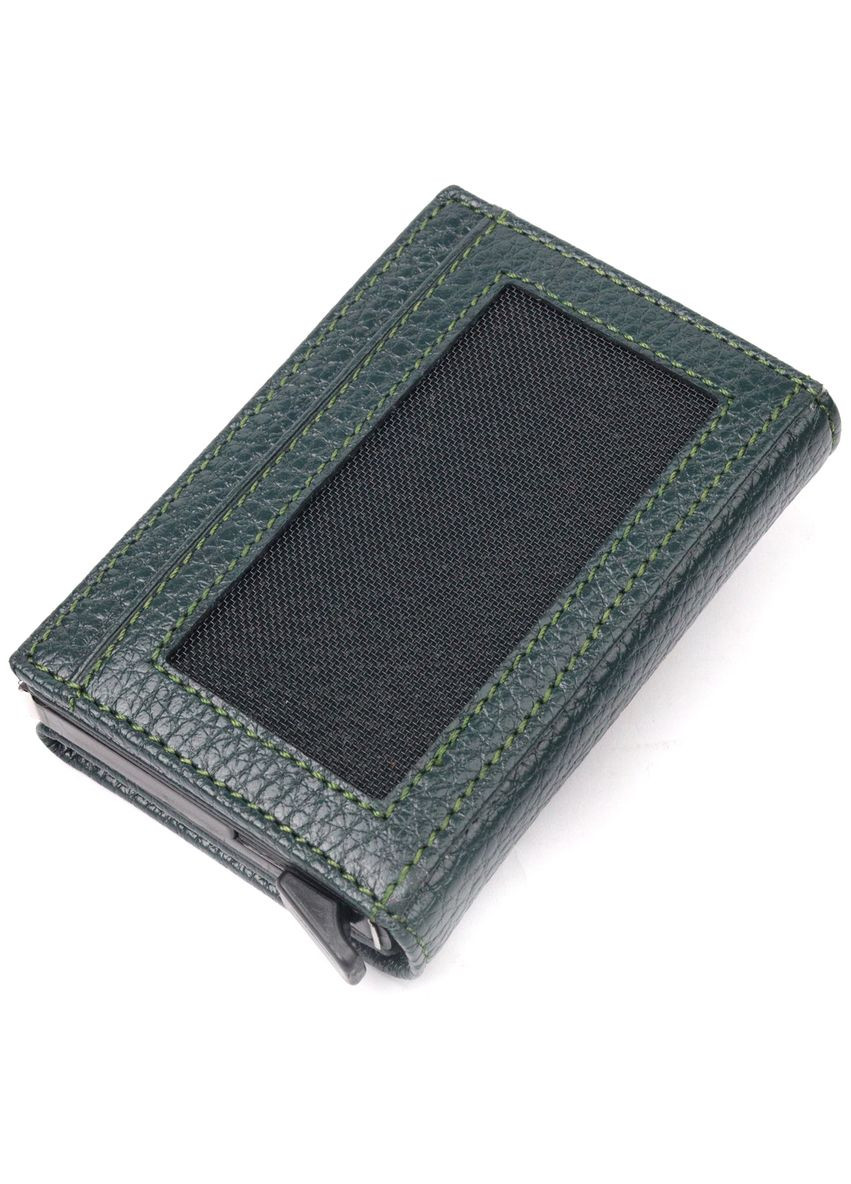 Картхолдер из натуральной кожи с отделением для денег и карт зеленый (sku_20976) No Brand (330012901)