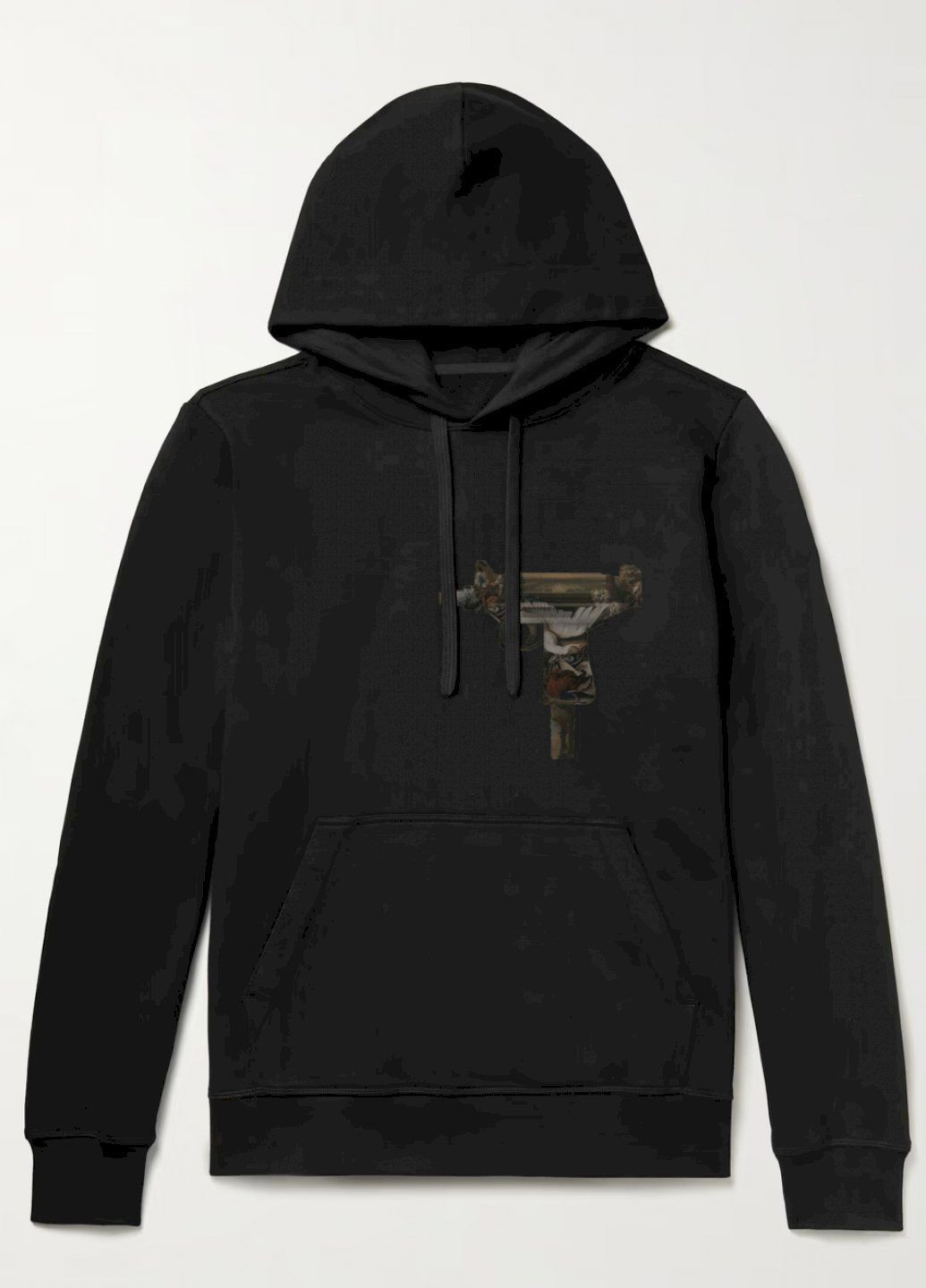 Черный худи мужская черная с флисом YAPPI рисунок (305003859)