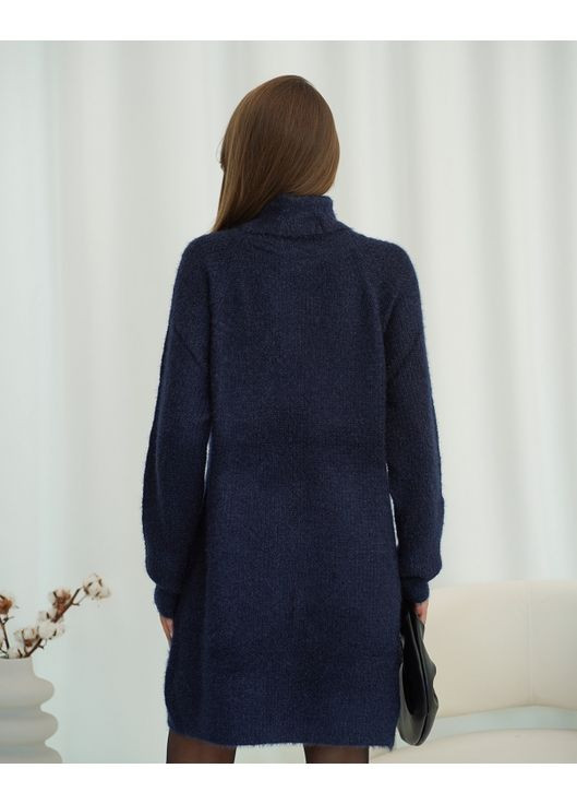 Темно-синее повседневный, кэжуал платье-гольф свободного кроя платье-свитер Magnet однотонное