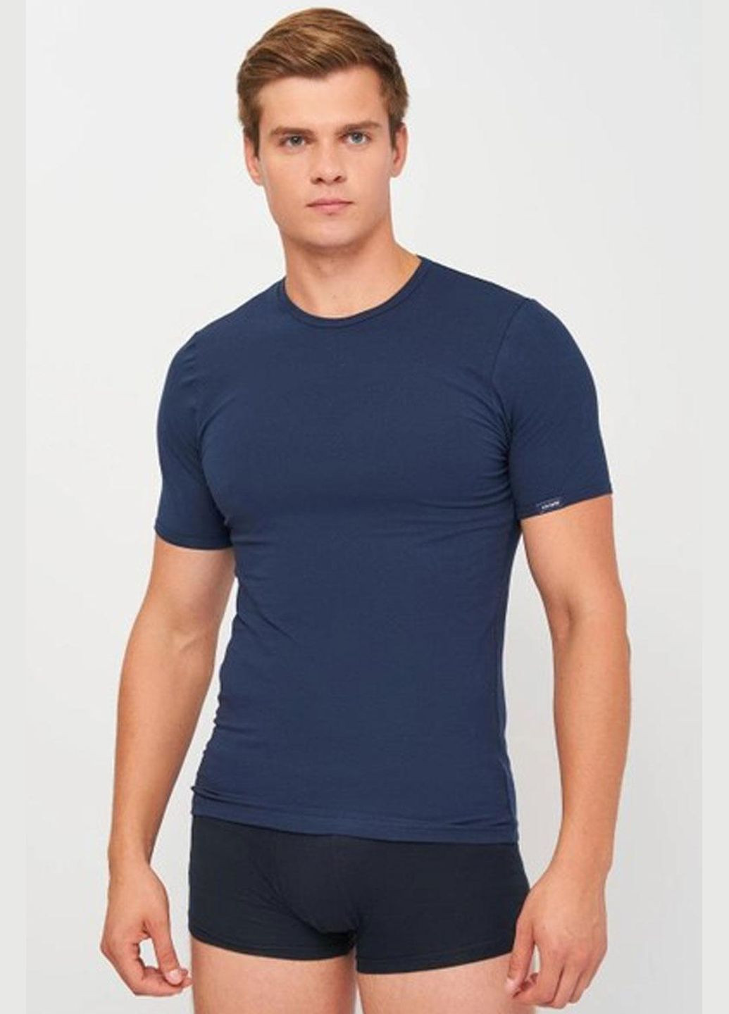 Синяя футболка мужская jeans 532new he с коротким рукавом Cornette High Emotion