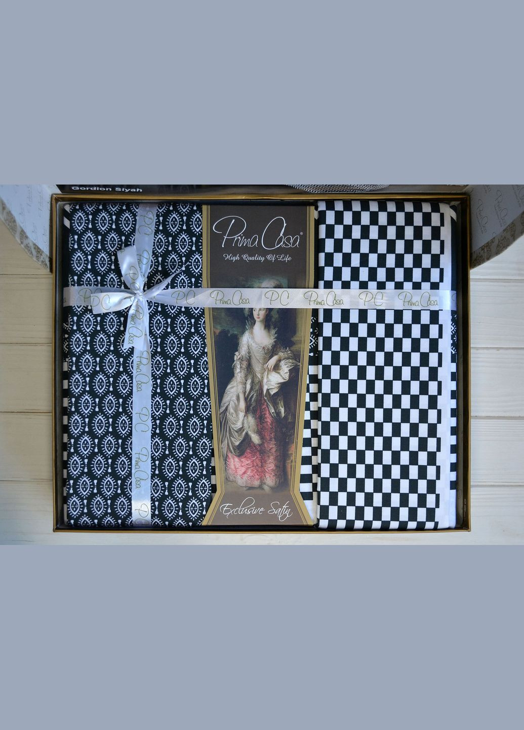 Постельное белье Exclusive Satin 200×220 см Gordion Siyah Prima Casa (318381898)